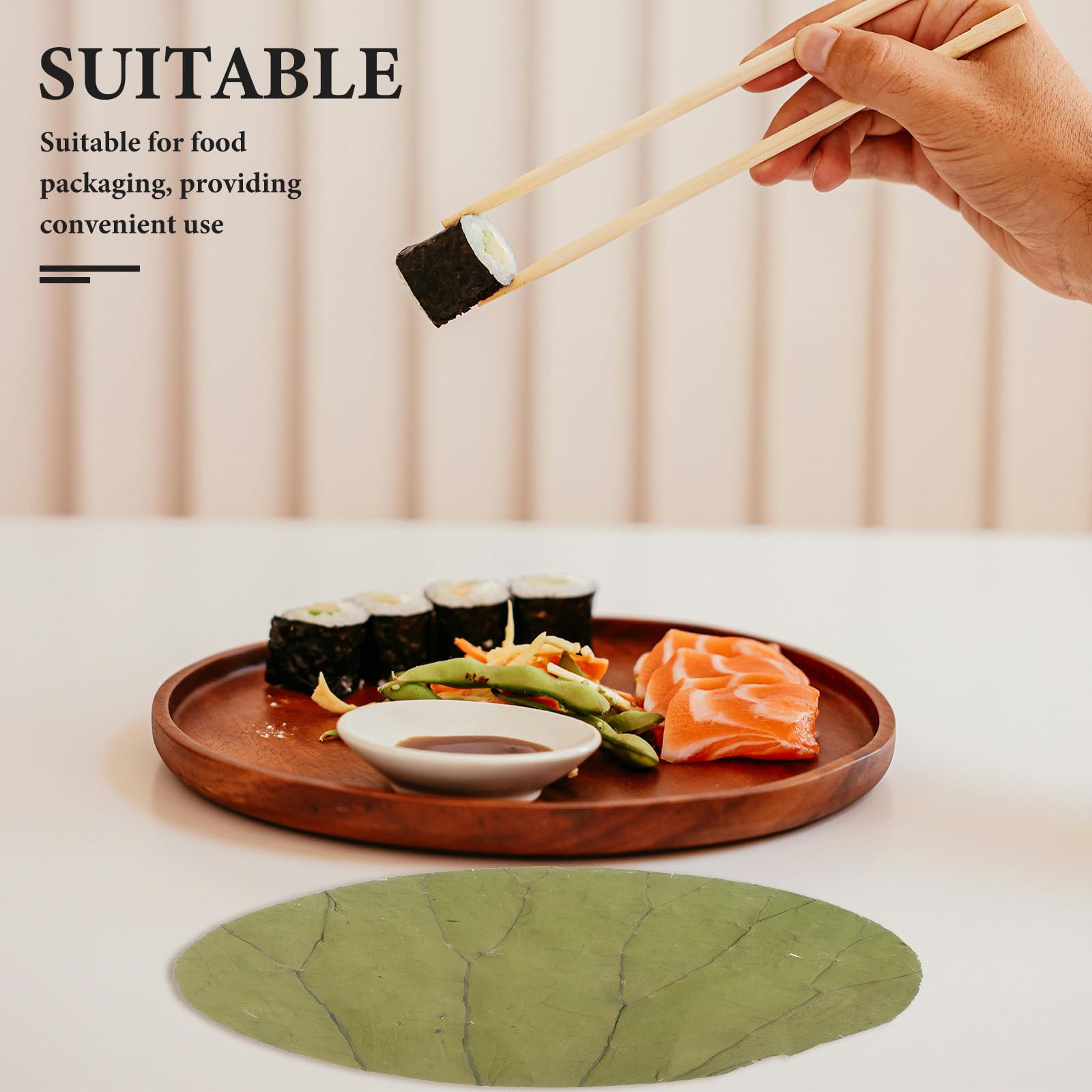 GARVALON Foglie di Loto Essiccate Rotonde di Rivestimento Naturale Affidabile e Sano 100 Pezzi per Sushi per Decorazioni e Preparazioni