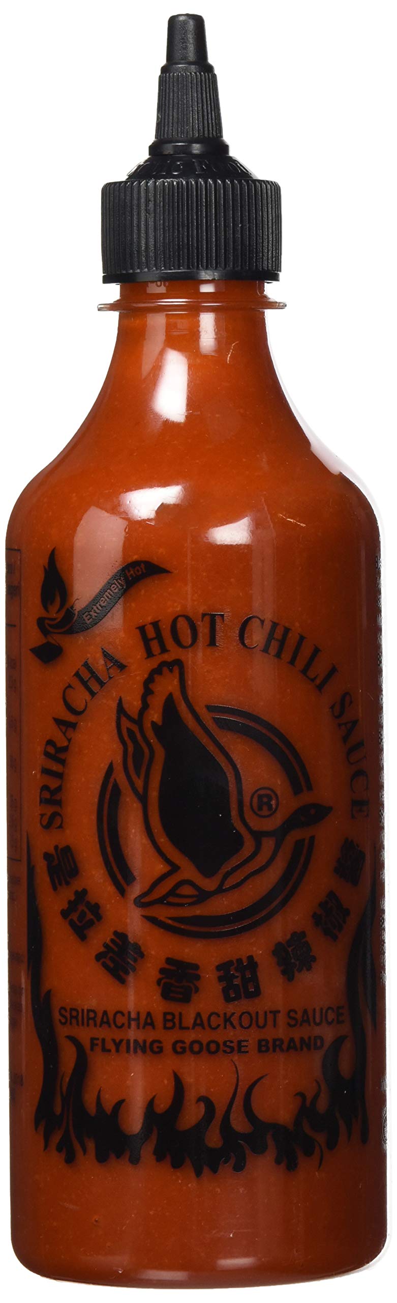 Flying Goose Sriracha scharfe Chilisaucen Mischkarton (in 6 Geschmacksrichtungen, Würzsaucen aus Thailand zum Würzen) 6er Pack (6 x 455ml) & Sriracha Chilisauce "BLACKOUT", (455 ml)