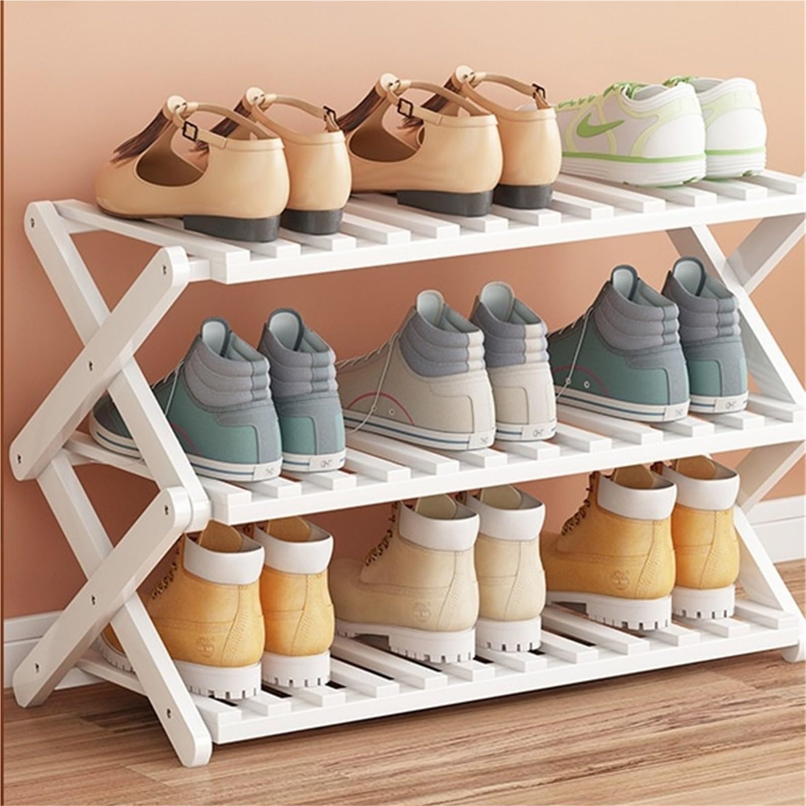 Étagère à chaussures pliable sans montage pour optimiser le rangement du placard