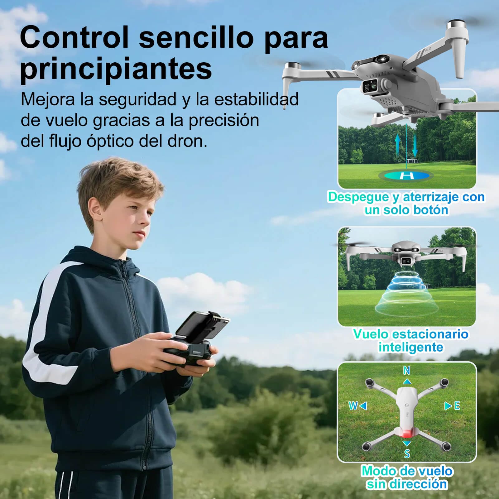 Jiakora Drones con cámara 1080p, Mini Dron FPV Plegable para Niños y Adulto | Drone para Principiantes, Doble Camara 2 Baterías, Motor sin escobilla, Altitud Retención, Juguete Helicopteros Teledirigidos