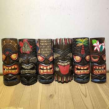 カラフルなティキ面30 5点セット ティキマスク ハワイ雑貨 木彫りの壁掛けお面 71alogw6KAL._UF350,350_QL50_.jpg