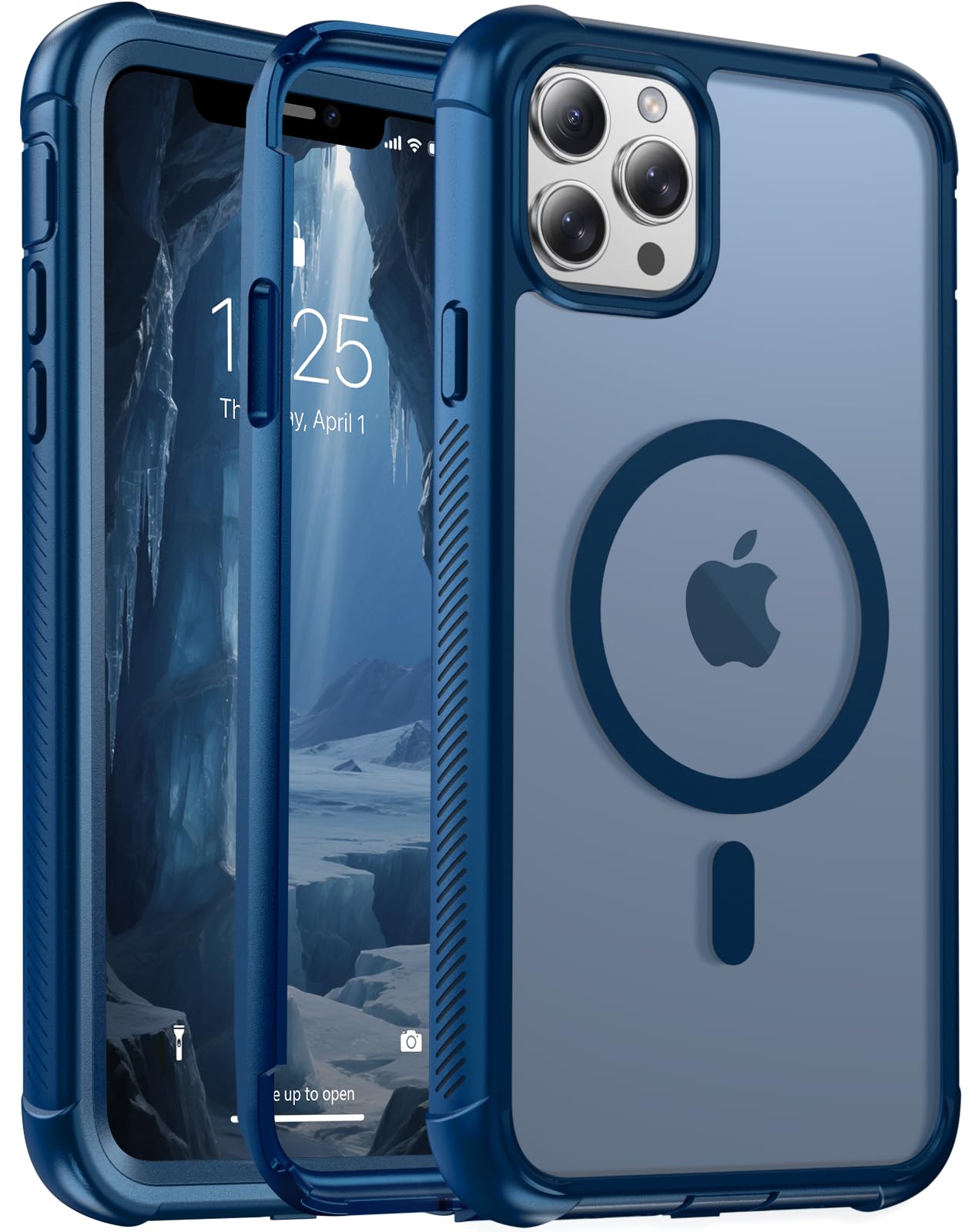 Photo 1 of jaroco Magnetic for iPhone 11 Pro Max Case, [Compatible with MagSafe][Military Grade Drop Protection][Heavy Duty Protection][Non-Slip][Shockproof] 2-Layer Durable Bumper Phone Case 6.5''-Deep Blue