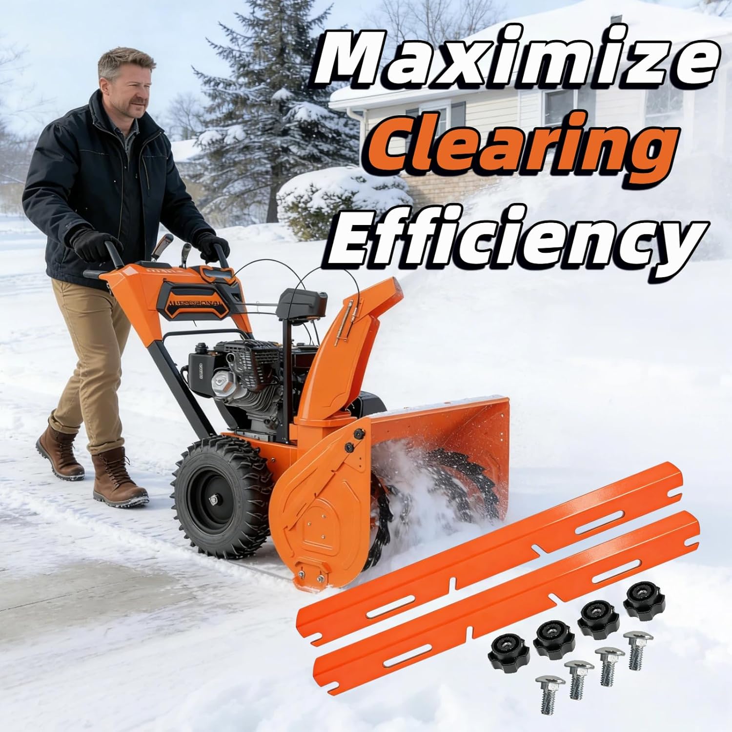 Compatible with Ariens Orange Drift Cutter Kit Deluxe 72406900 and 724069,Deluxe Drift Cutters for Snow Blowers - Blades for Enhanced Snow Clearing Efficiency and Durability
