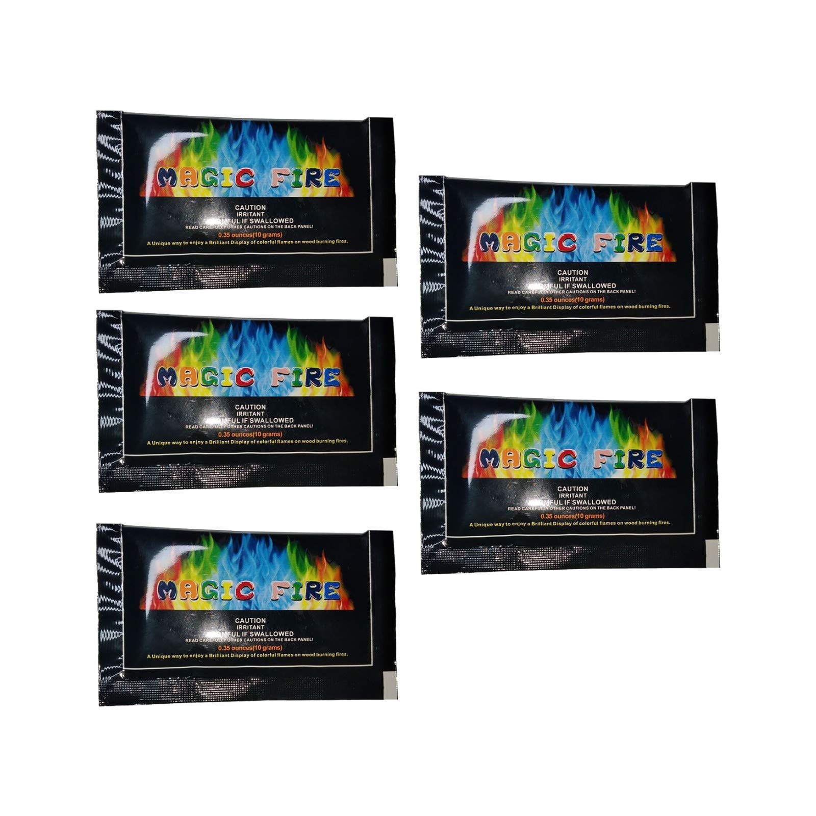 TIREOW® 5-Pack Creates Vibrant, Rainbow Colored Flames Powder Fantastic Flame Decoration Bonfire Powder