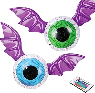 Sponsored Ad - BravoStar 2 Pack Halloween Inflatable Eyeball with LED Lights Blow Up Inflatable Ghost Eyeball with Remote ...