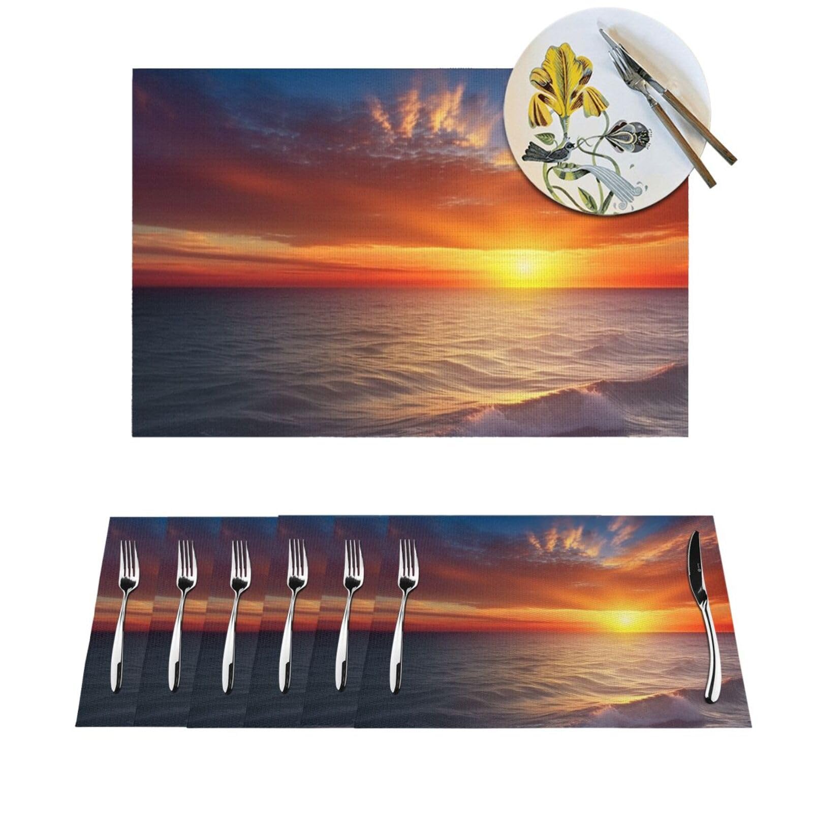 Sets de table en vinyle 45x30 cm lot de 6 tapis de cuisine antidérapants
