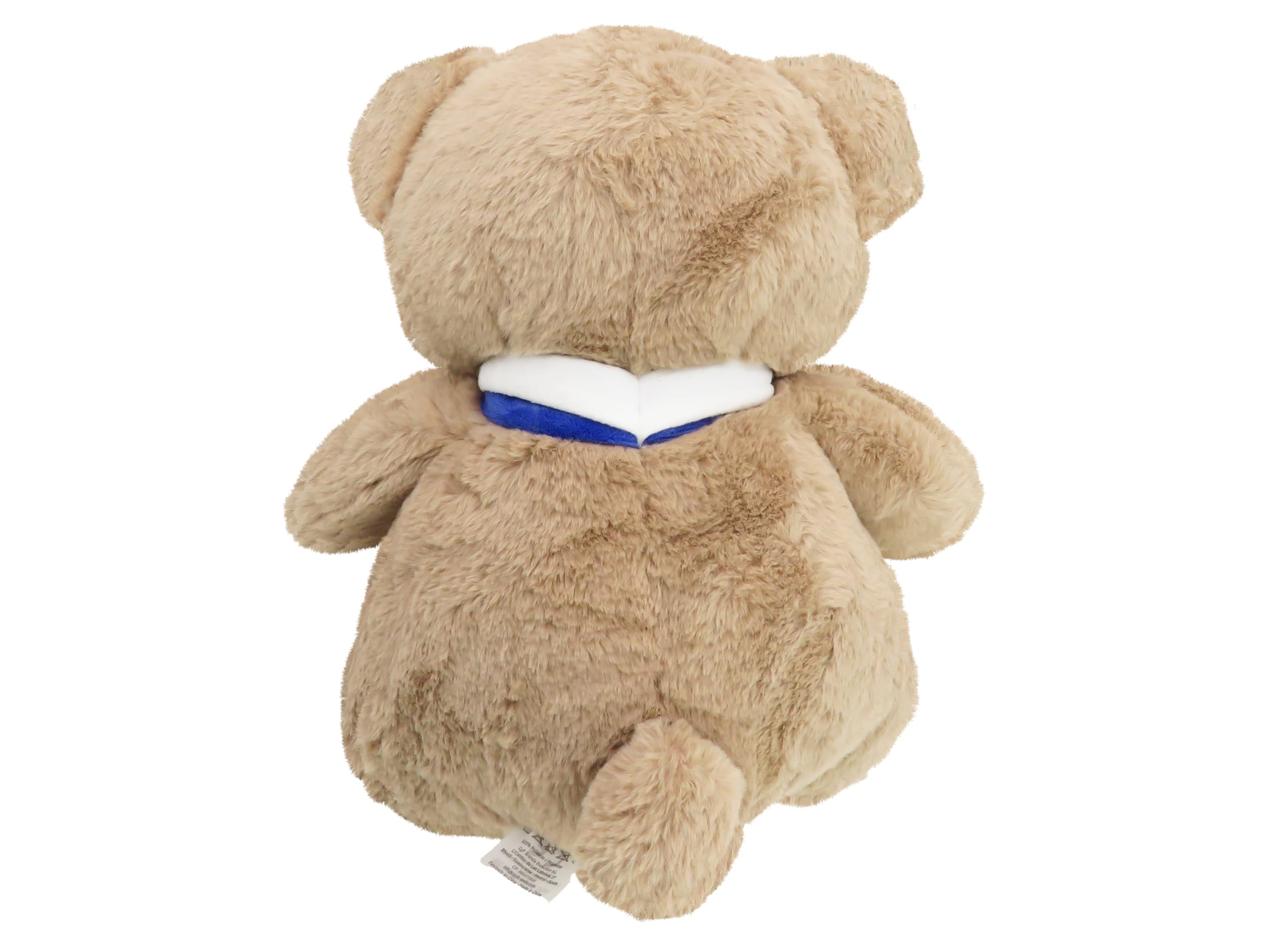 CYPBRANDS Real Madrid Teddybär mit Schal, 32 cm, Beige, weicher und kuscheliger Plüsch, Geschenk für Kinder und Fans, offizielles Produkt