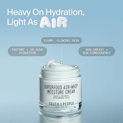 Miniatura 7 de Youth To The People Air-Whip Moisture - Crema facial hidratante en gel e imprimación facial, té verde ligero + hidratante de ácido hialurónico para