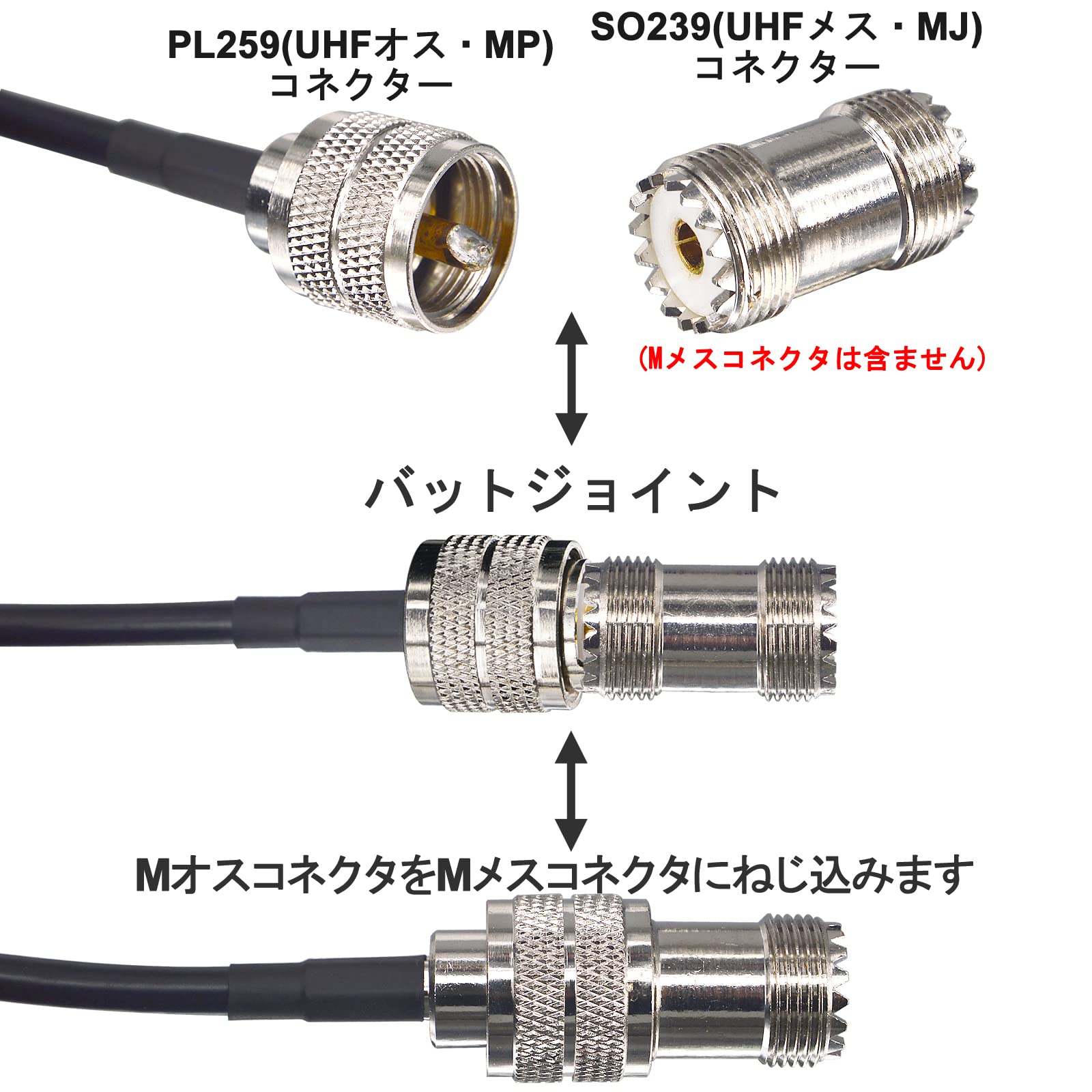 Amazon | BOOBRIE 15M 同軸ケーブル Mオス-Mオス 両端M型 RG58