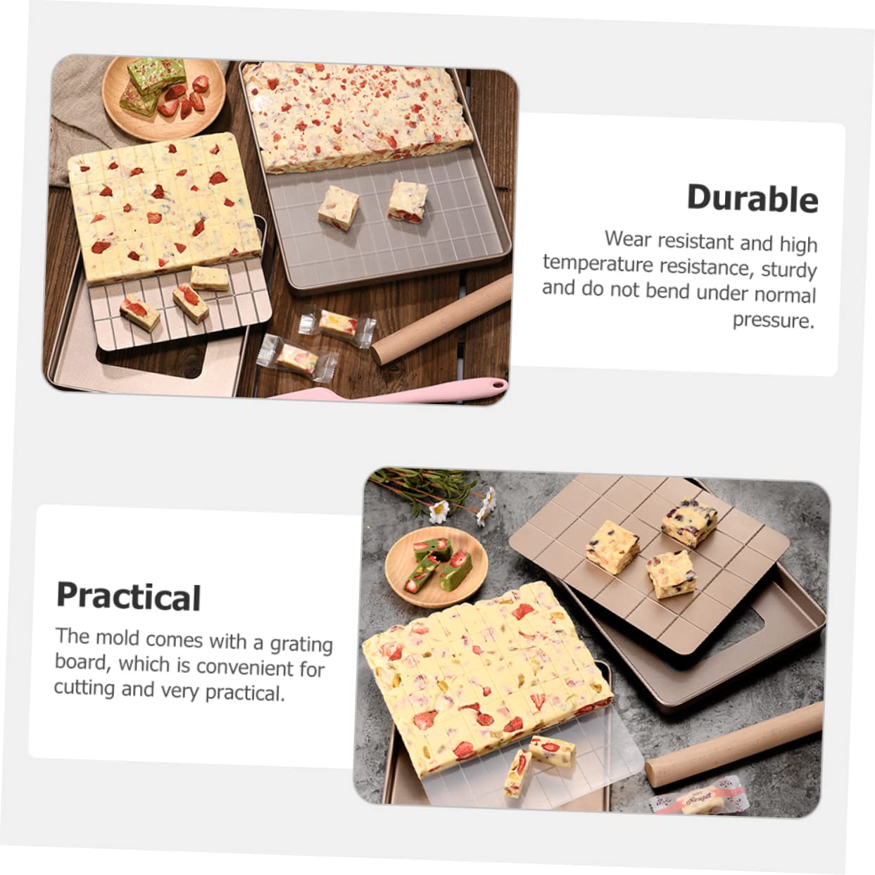 MAGICLULU Moule à Nougat Métal Fait Main Ensemble de Moules Plateaux pour Pâtisserie Accessoires de Cuisine