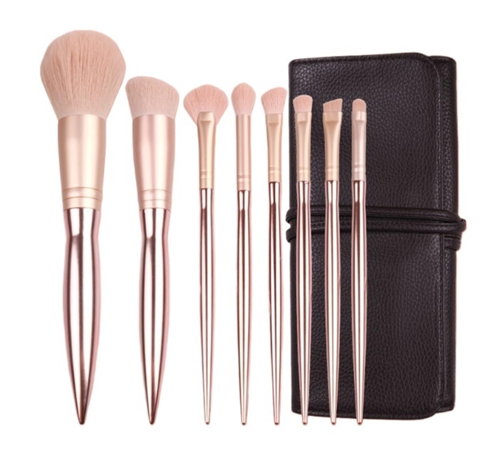 Pinceaux Maquillages Ensemble De Pinceaux De Maquillage 8 Pièces Pinceau Doux for Poudre, Blush Et Pinceau Contour du Visage Pinceaux Cosmétiques(Pink-Brush Pack)