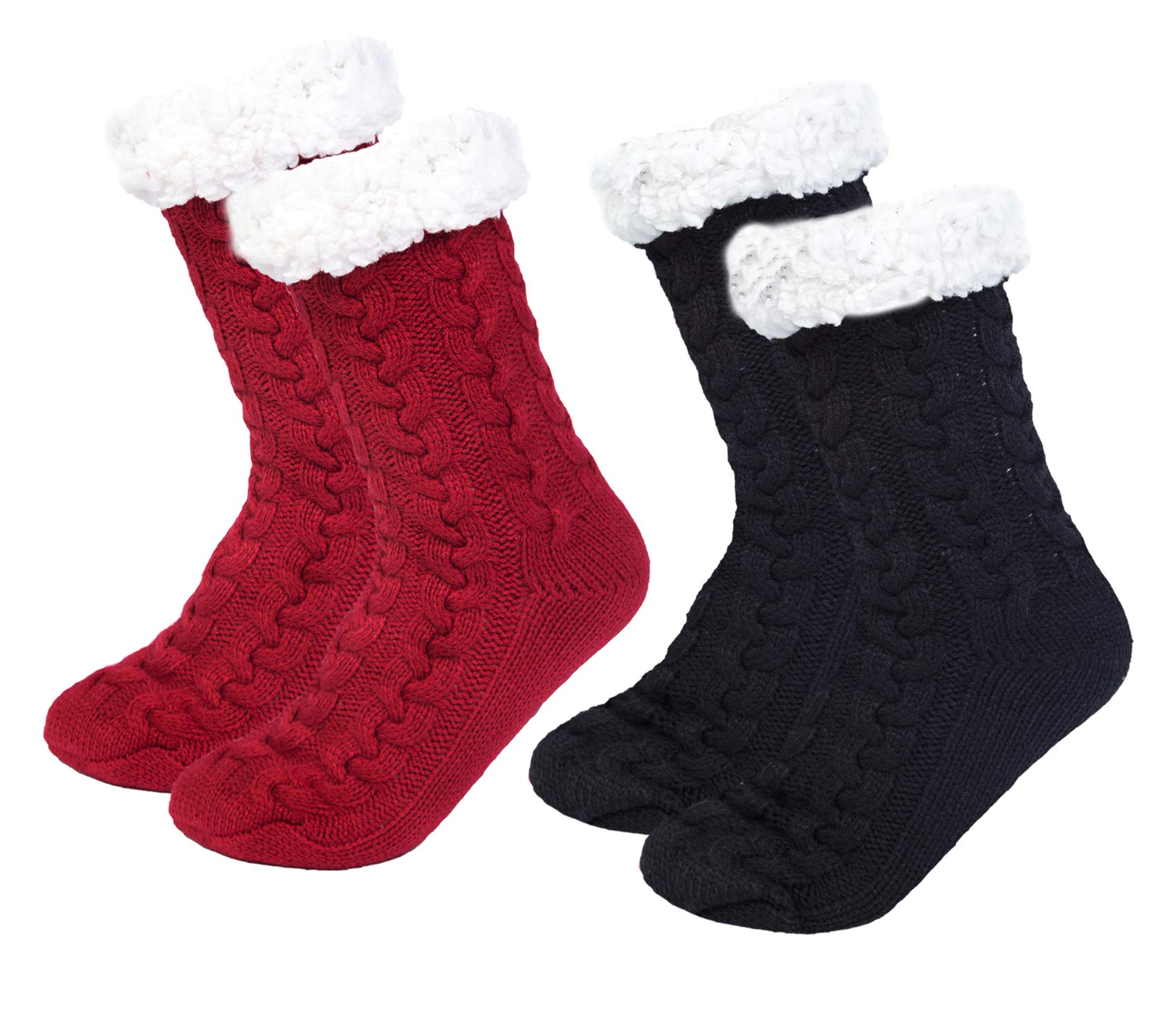 2 paia Calze da Donna Antiscivolo Termiche Calzini Donna Scalzini Antiscivolo Donna Invernali Calze Natale Capodanno Regalo