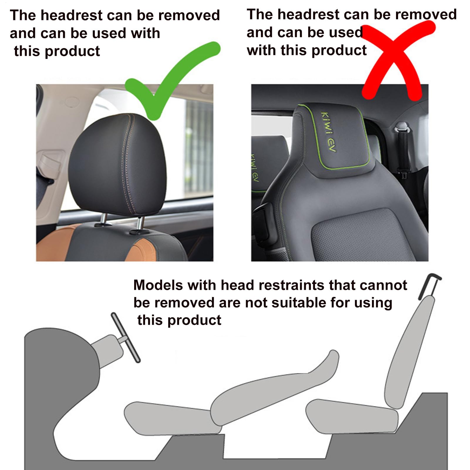 Cuscinetto gonfiabile per pendenza anteriore per auto: materasso ad aria in PVC a prova di perdite per sedile posteriore per auto | Gamba gonfiabile spessa per dormire, viaggiare, campeggio,