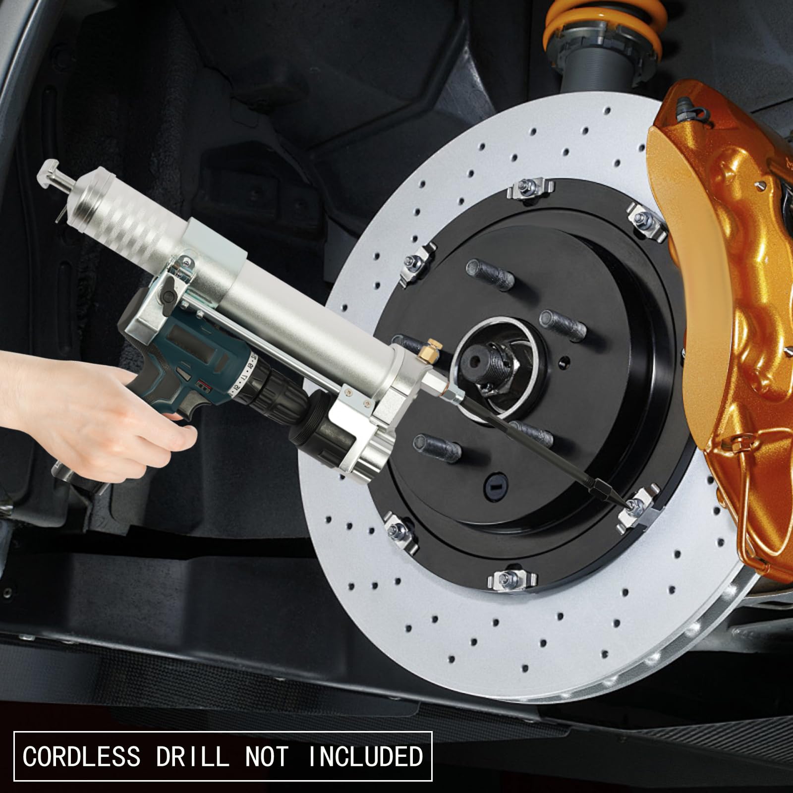 Adapter do wiertarki do smarowania, 600 cc, 10 000 psi, wysokociśnieniowy pistolet smarujący, nasadka do wiertarko-wkrętarki akumulatorowej i wkrętarki udarowej, uniwersalne narzędzie do