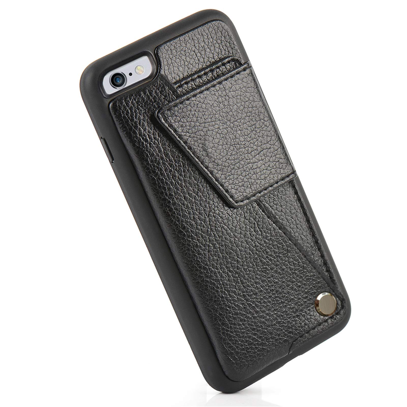 iPhone 6S Plus Wallet Case, ZVEdeng iPhone 6 Plus Card Holder Case, Durable Shockproof iPhone Leather Case with Credit Card Slot for iPhone 6 Plus / 6s Plus (5.5inch) - Black