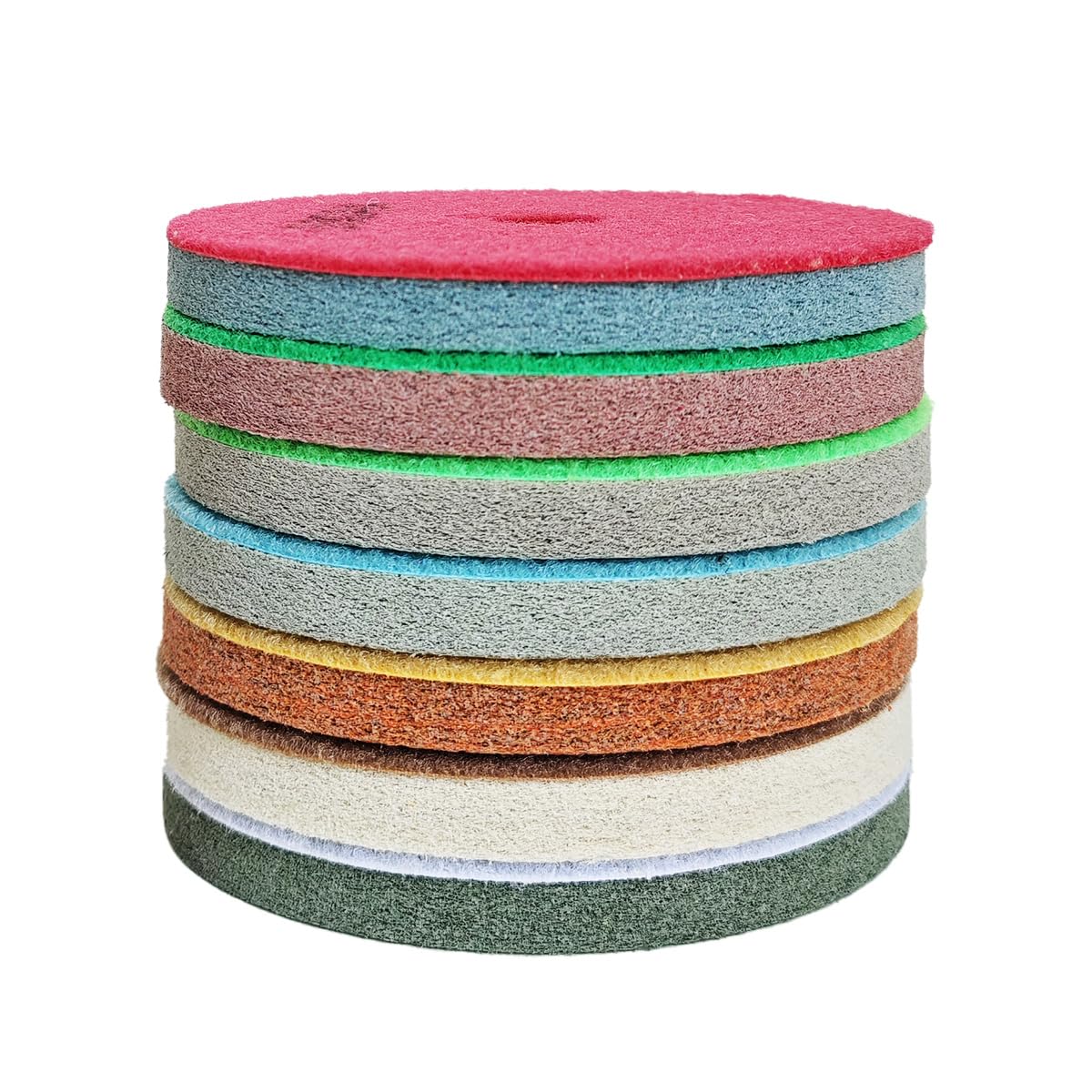 4" 7PCS Diamond Sponge Fiber Polishing Pad 300-10000 Grit - Polishing Tile Stone Marble Concrete Clean Wet Use Buffing Pad(7pcs,4 Inches) 2