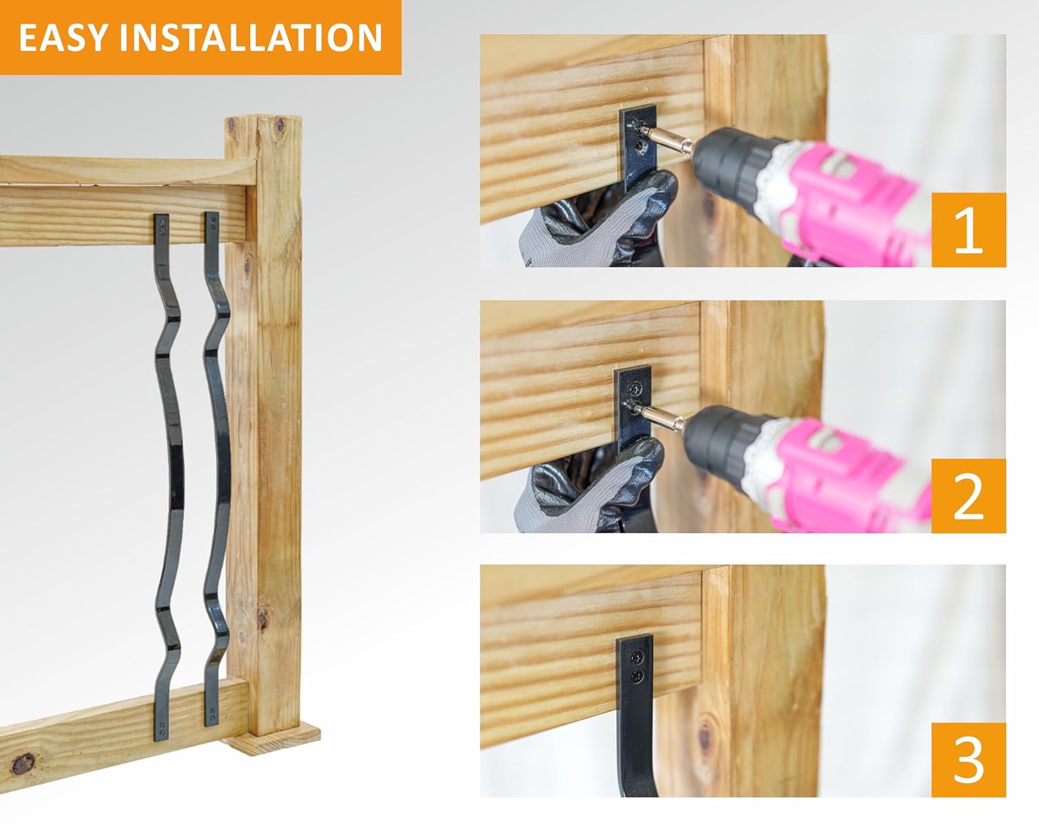 32" Double Wavy Aluminum Deck Balusters 30 Pack, Metal Deck Railing Stair Porch Staircase Spindle Kit, Architectural Sharpe Home Interior Remodel Improvement Indoor Outdoor Matte Black