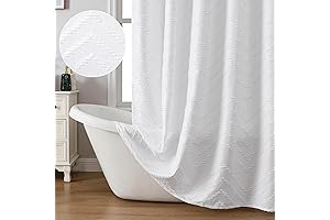 Chevron White Boho Shower Curtain Set