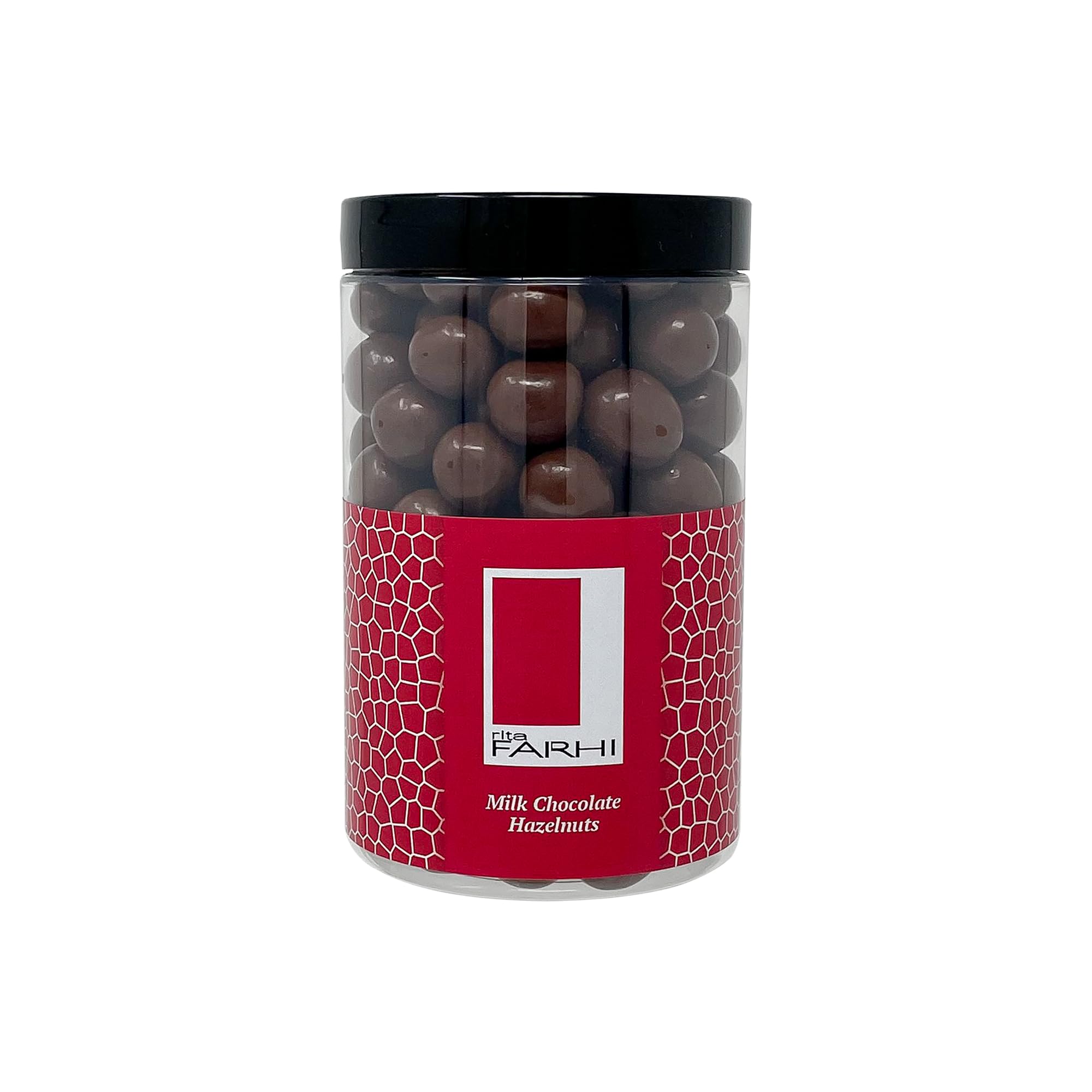 Rita Farhi Milk Chocolate Coated Hazelnuts in a Luxury Gift Jar 285g - New Palm Oil Free Recipe