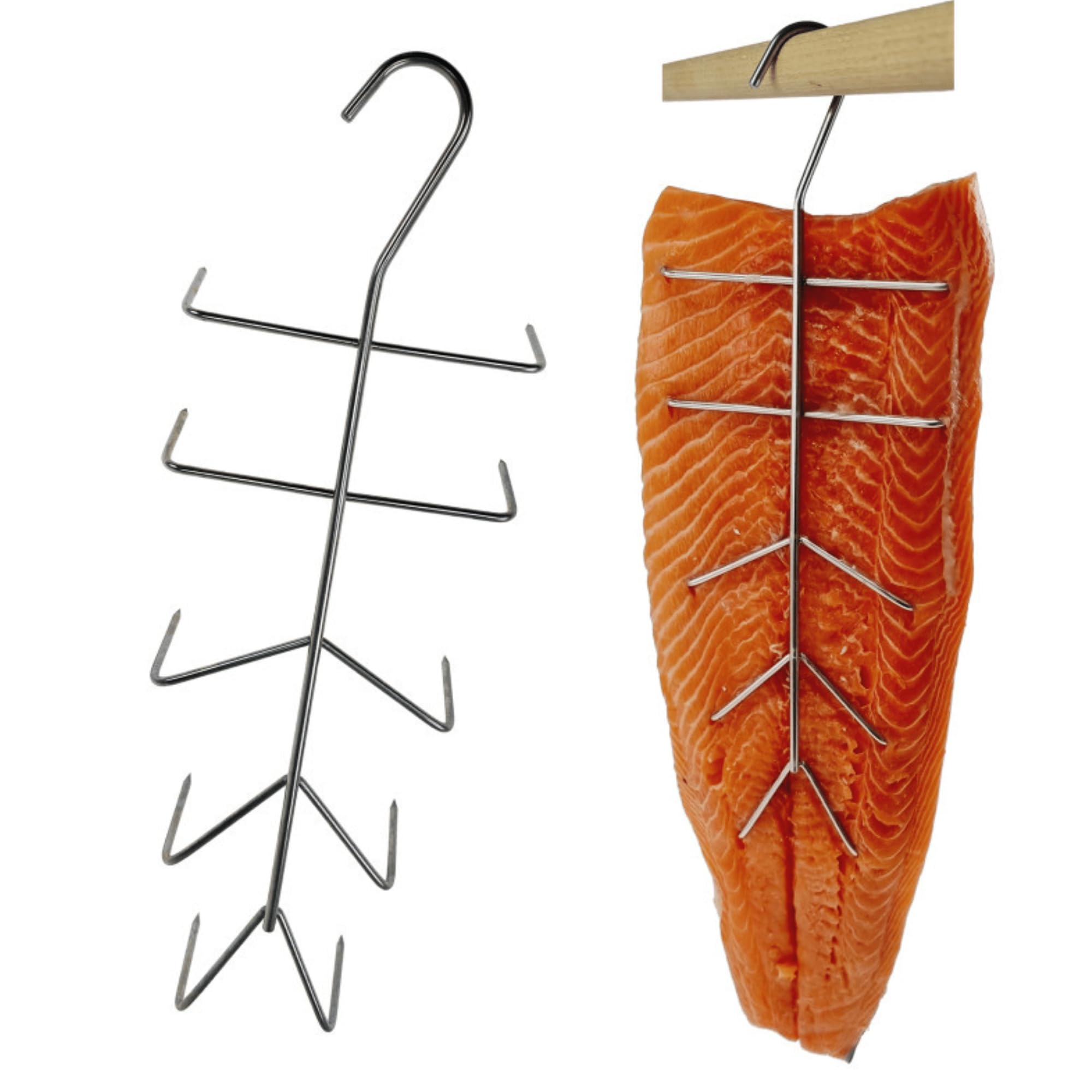AlcoFermBrew Räucherhaken x 5 Stk Räucherfischhaken | Lachs, Forelle, Makrele | Fleischhaken | Metzgerhaken