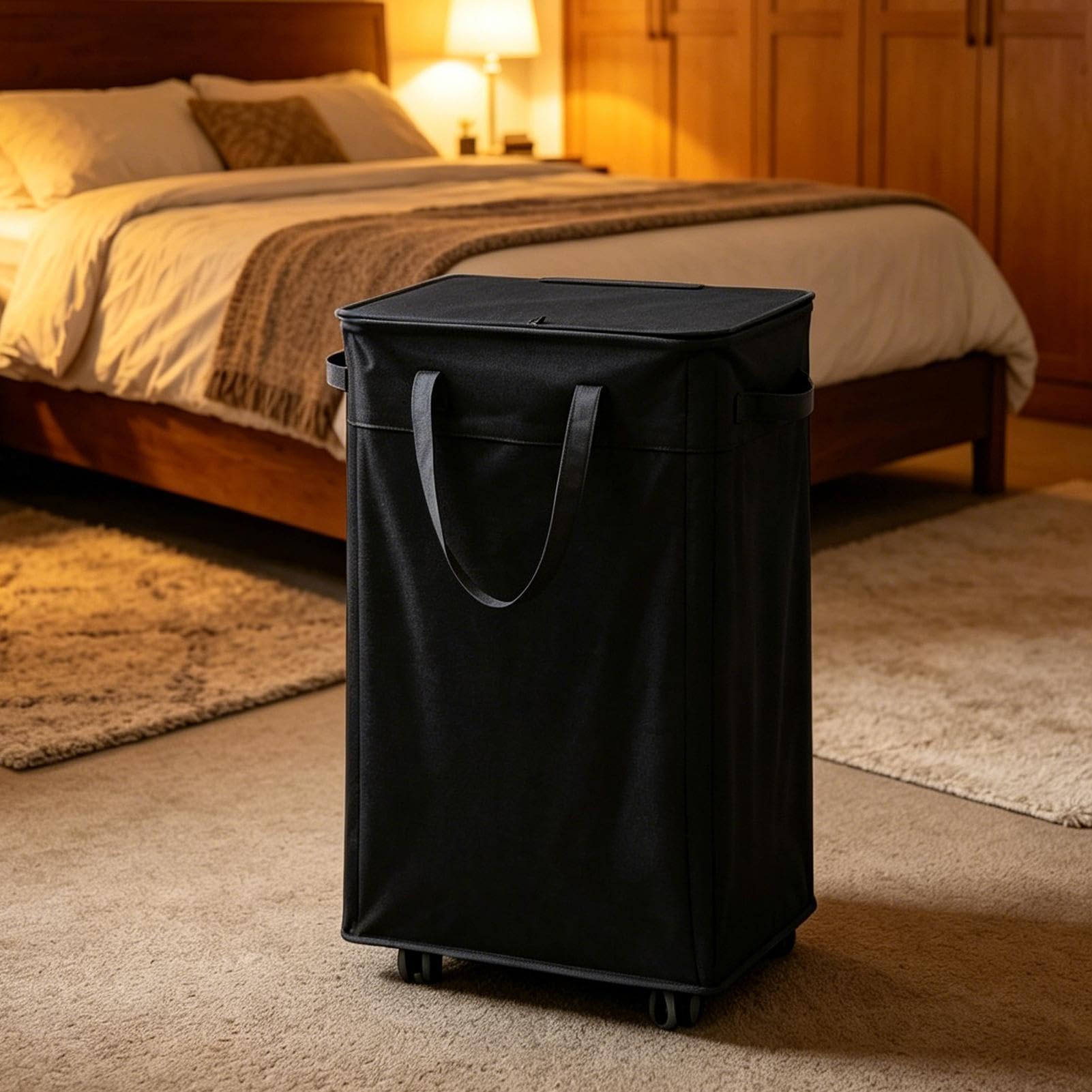 Wäschesammler mit Rollen 75 L Aufbewahrungsbox mit herausnehmbarem | Wäschesammler Für Schlafzimmer Badezimmer Wohnheim College Appartement Zuhause Kinderzimmer