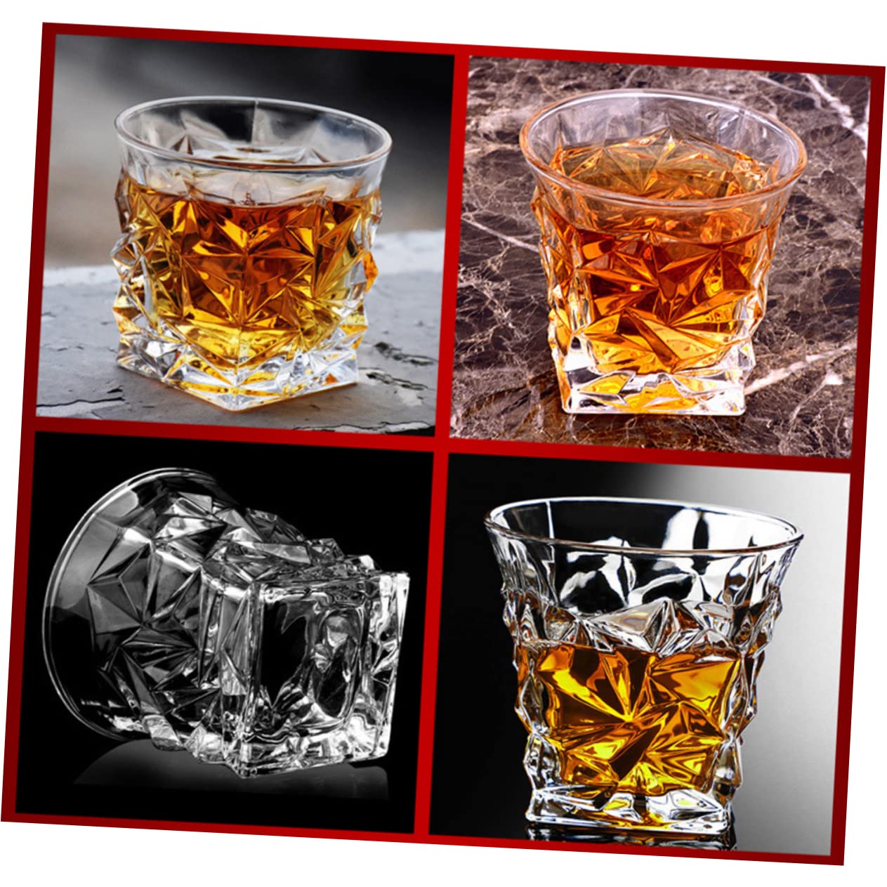 PRETYZOOM 3 Series Vasos De Whisky Vasos Transparentes Vasos Para Fiestas Copas De Vino Botellas De Vodka Jarra Cristalería Vasos De Whisky Copa De Cóctel 2 piezas x 3