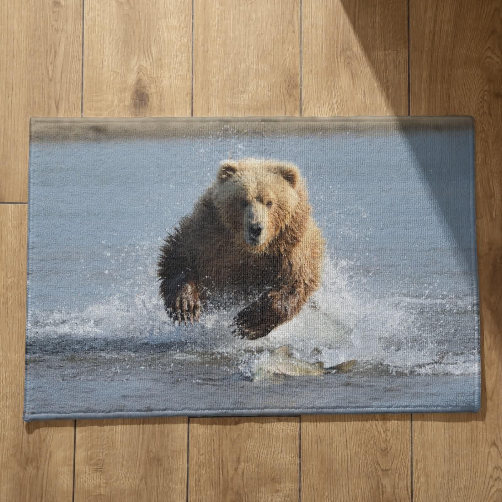 Petit Tapis Entrée Intérieur Antidérapant 50x80 - Paillasson Ours
