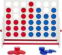 Vista 1 de ApudArmis Juego portátil de madera 4 en una fila, juego clásico de madera de 4 a puntuación con monedas y bolsa de transporte, juegos de conexión