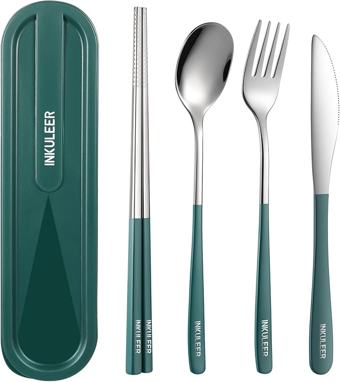 Travel cutlery set, 18/8 stainless steel cutlery, Reusable utensils set