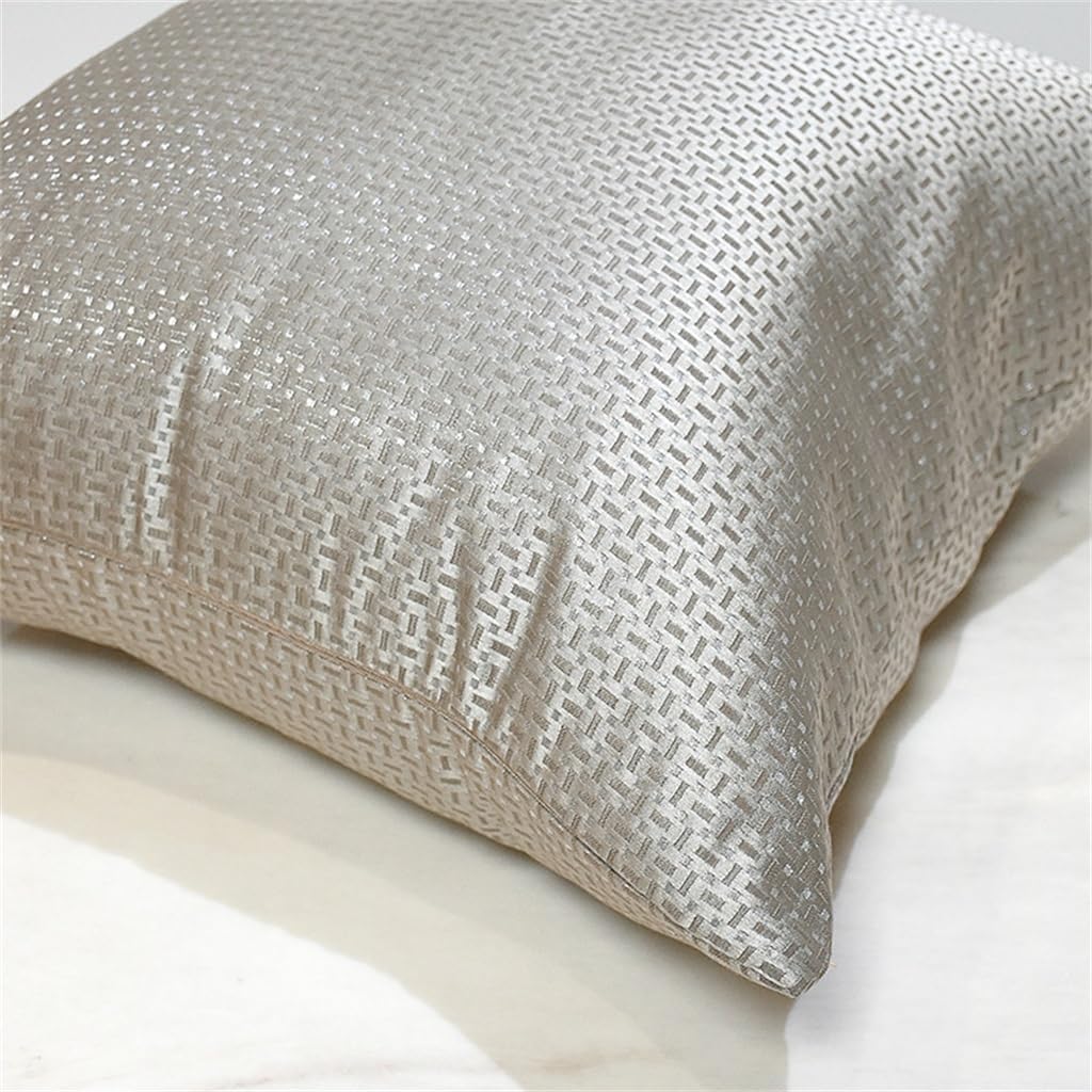 HBJWOV Silver Gray ometric Design Hotel Lobby Sofa Pillow Comfortable Double-Sided Blended Square