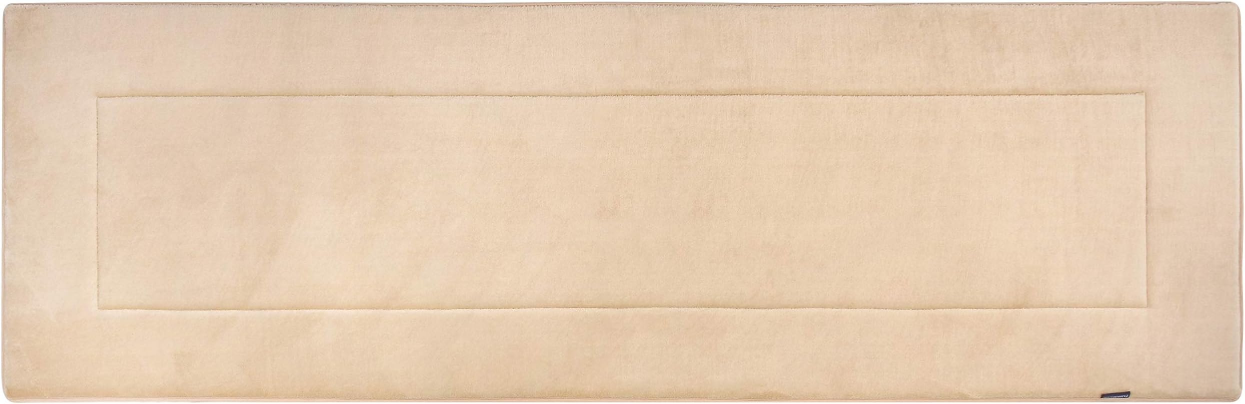 Ultra-Soft Extra-Thick Memory Foam Extra Long Bath Runner Mat (2 ft x 6 ft, Tan)