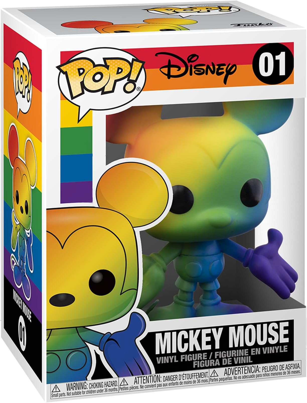 POP Disney: Pride - Mickey Mouse (Rainbow), 3.75 inches, Multicolor