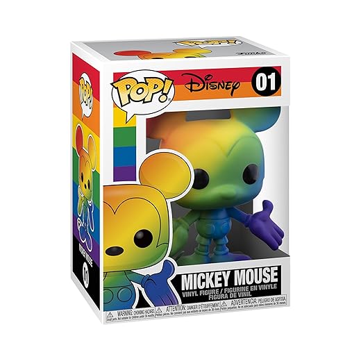 Funko Pop Disney: Pride - Mickey Mouse (Rainbow), 3.75 Inches, Multicolor