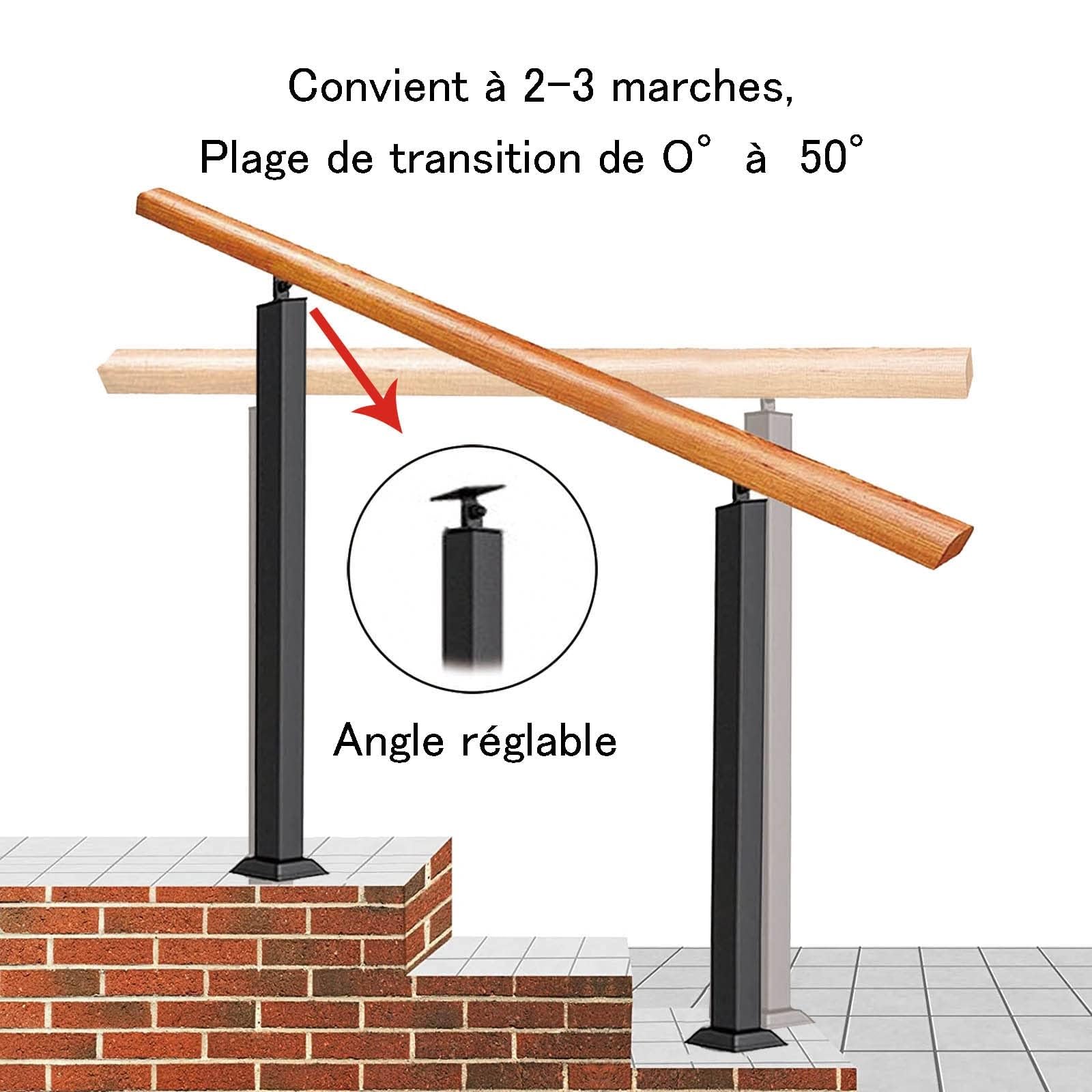Aatrixkit Handrails For Outdoor Steps Stair Railing - 3 Steps Wrought Iron Stair Handrail With Installation Kit, Porch Railing Fits 2 To 3 Steps