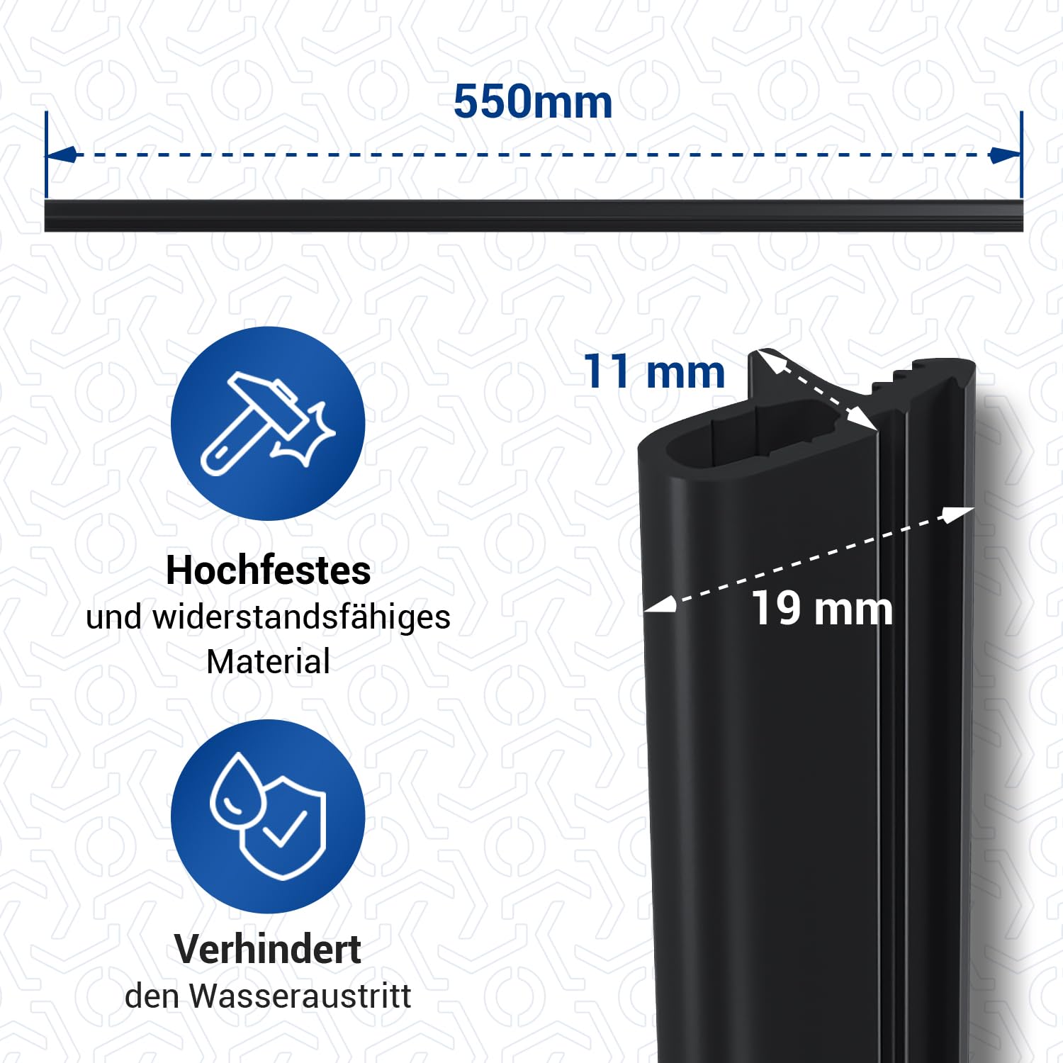 VIOKS Uszczelka drzwi zmywarki 550mm zamiennik do Beko Uszczelka maszyny do mycia naczyń 1882470100 / Uszczelka gumowa do zmywarek Privileg, Beko