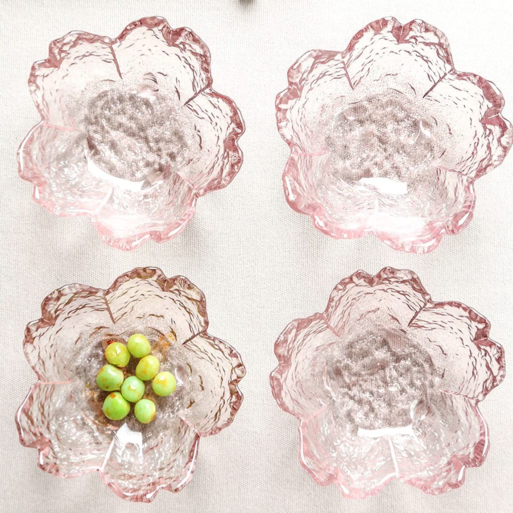 Ciotoline da Snack Piatto di salsa di soia 13 pz rosa Cherry Blossom a forma di mini vetro antipasto piastre immergersi ciotole aceto di aceto piatti piatti salsa in stile giapponese piatto (3.15 poll