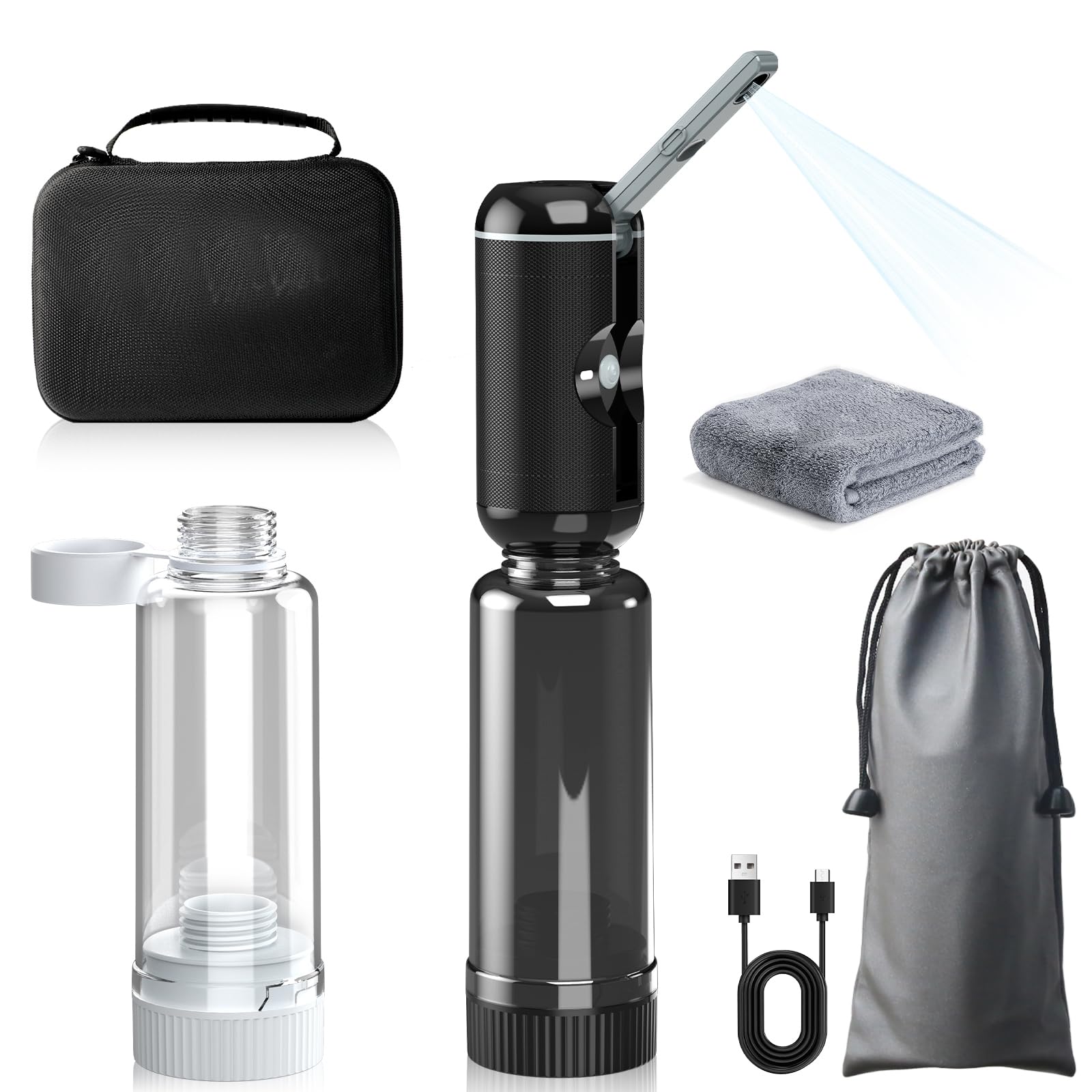 Portable Bidet for Travel, Rechargeable Travel Bidet Sprayer Fits Various Sizes of Water Bottles, Waterproof High Pressure Handheld Bidet for Women