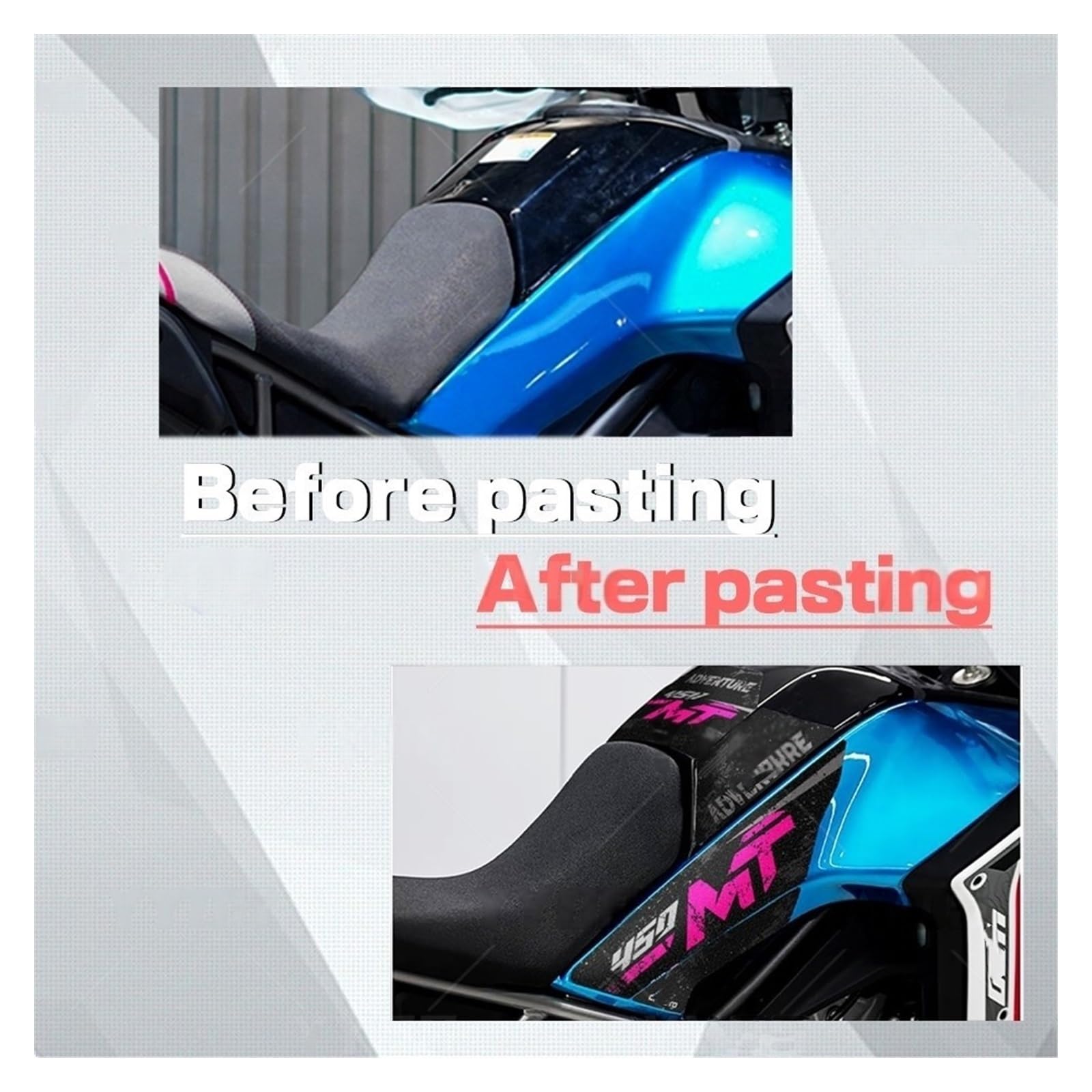 Adesivi Antiscivolo Per Serbatoio CFMOTO 450MT, Kit Decalcomanie Satinato, Protezione Antigraffio