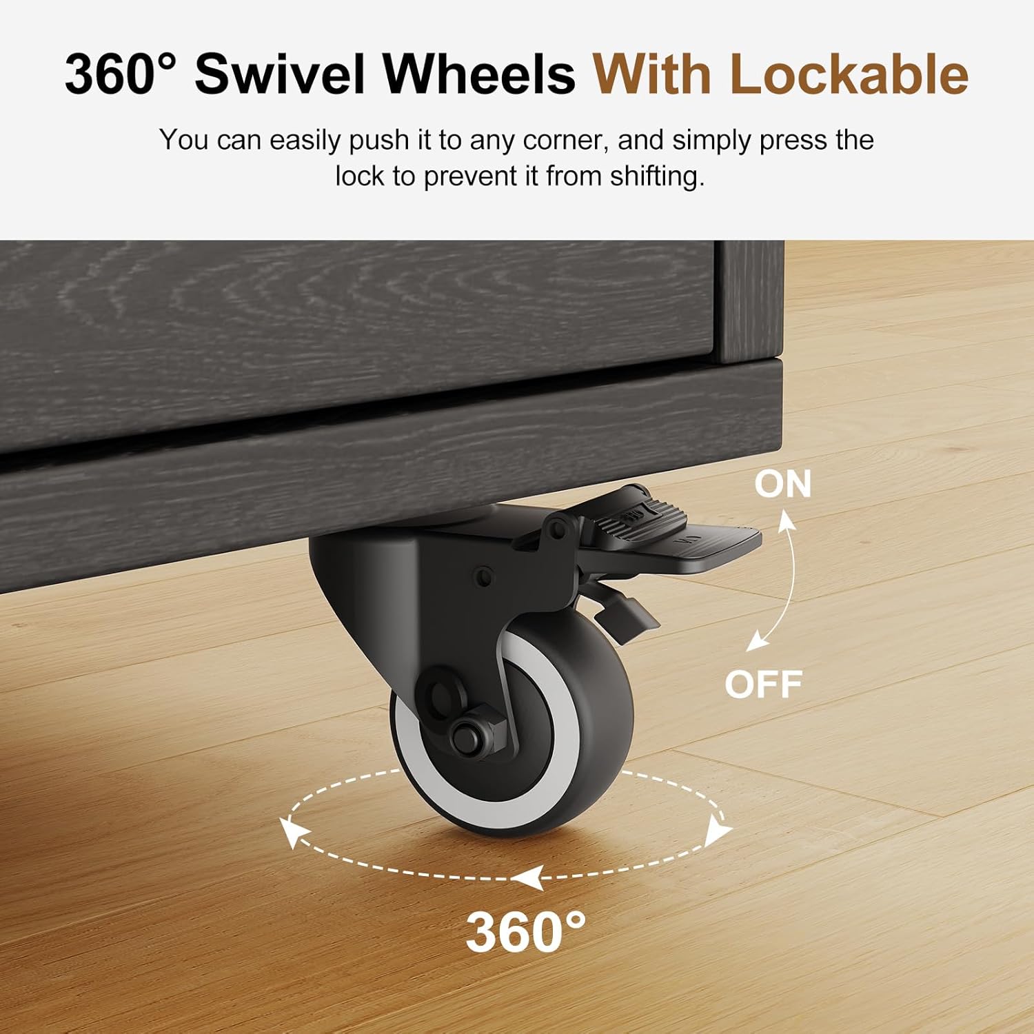 Bedroom Nightstand with Charging Station, Side Table with 2 Drawers,Sofa End Table Living Room with Wheels for Living Room Bedroom Office(Black)