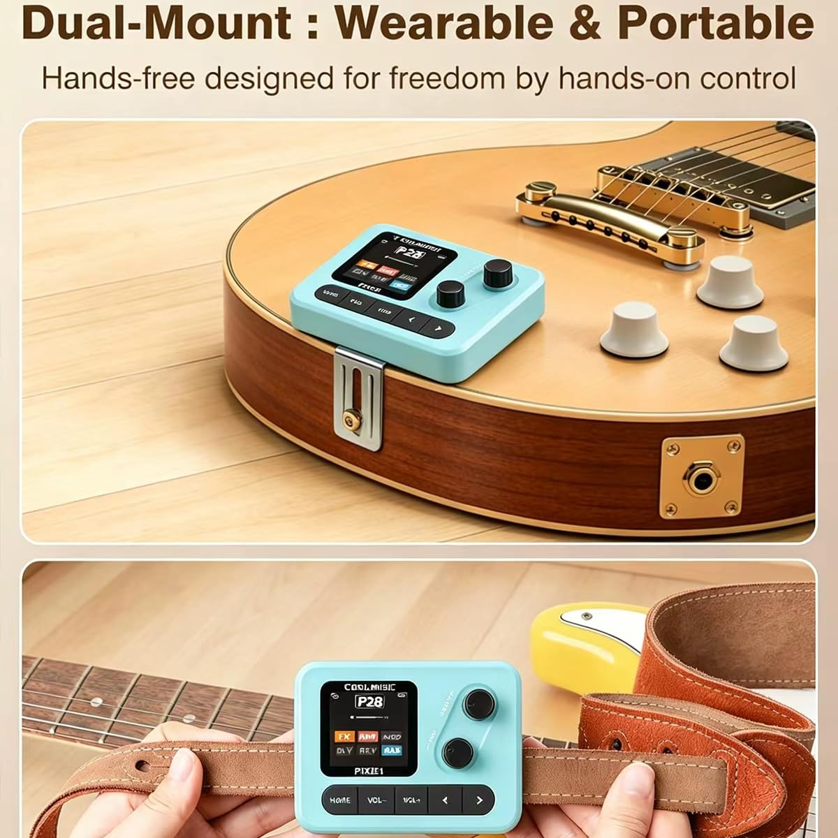 Pedale multi effetti per chitarra elettrica con simulazione IR Cabinet, interfaccia di registrazione USB OTG, processore di modellazione amplificatore, uscita cuffie, processore effetti chitarra live