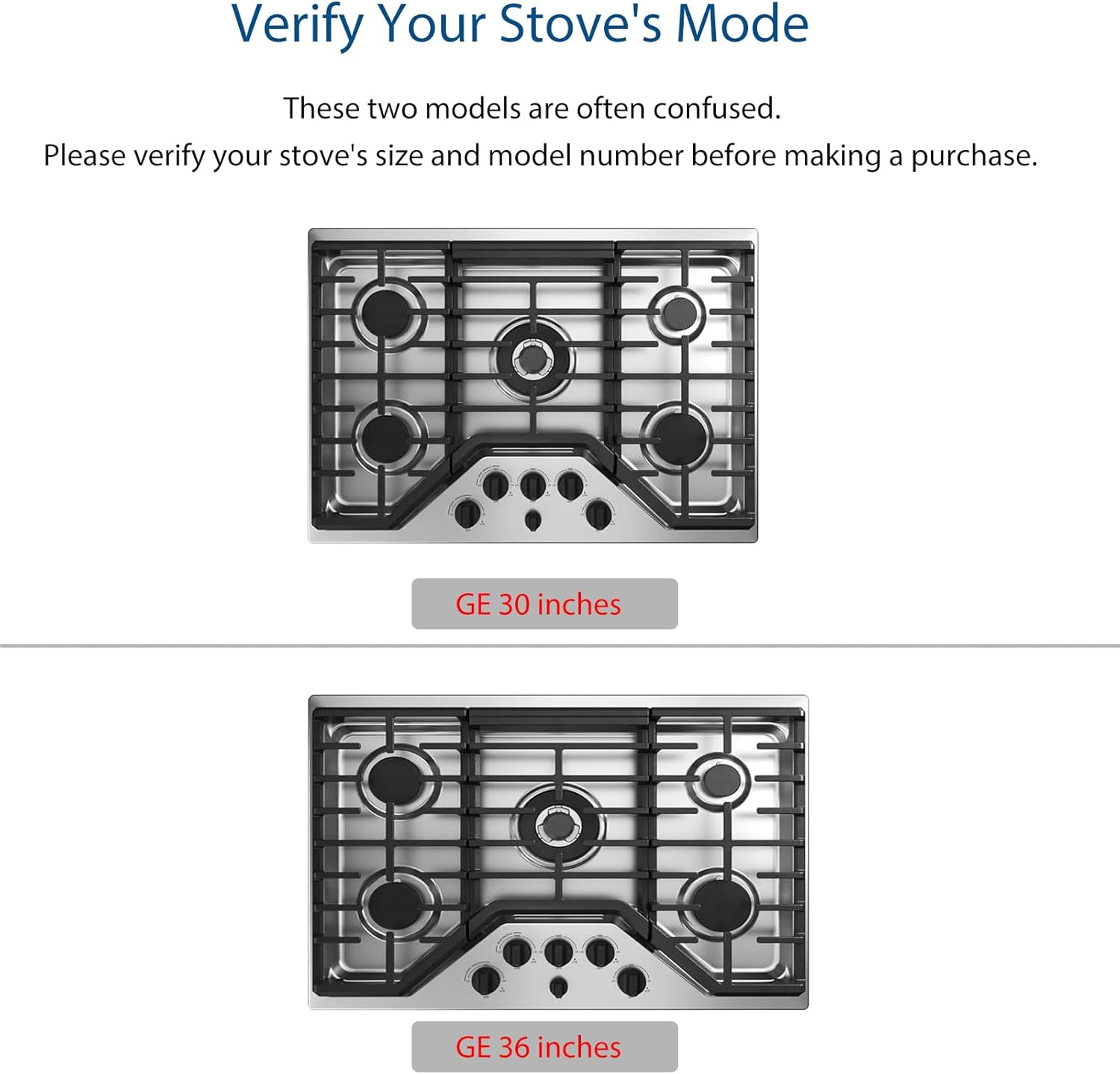 Stove Cover For 36 Inch GE Gas Range Model JGP5036 PGP7036 PGP9036 CGP5036 CGP7036, Upgraded 0.4MM Thickness Reusable Stove Burner Covers For GE Gas Stove Top Protector