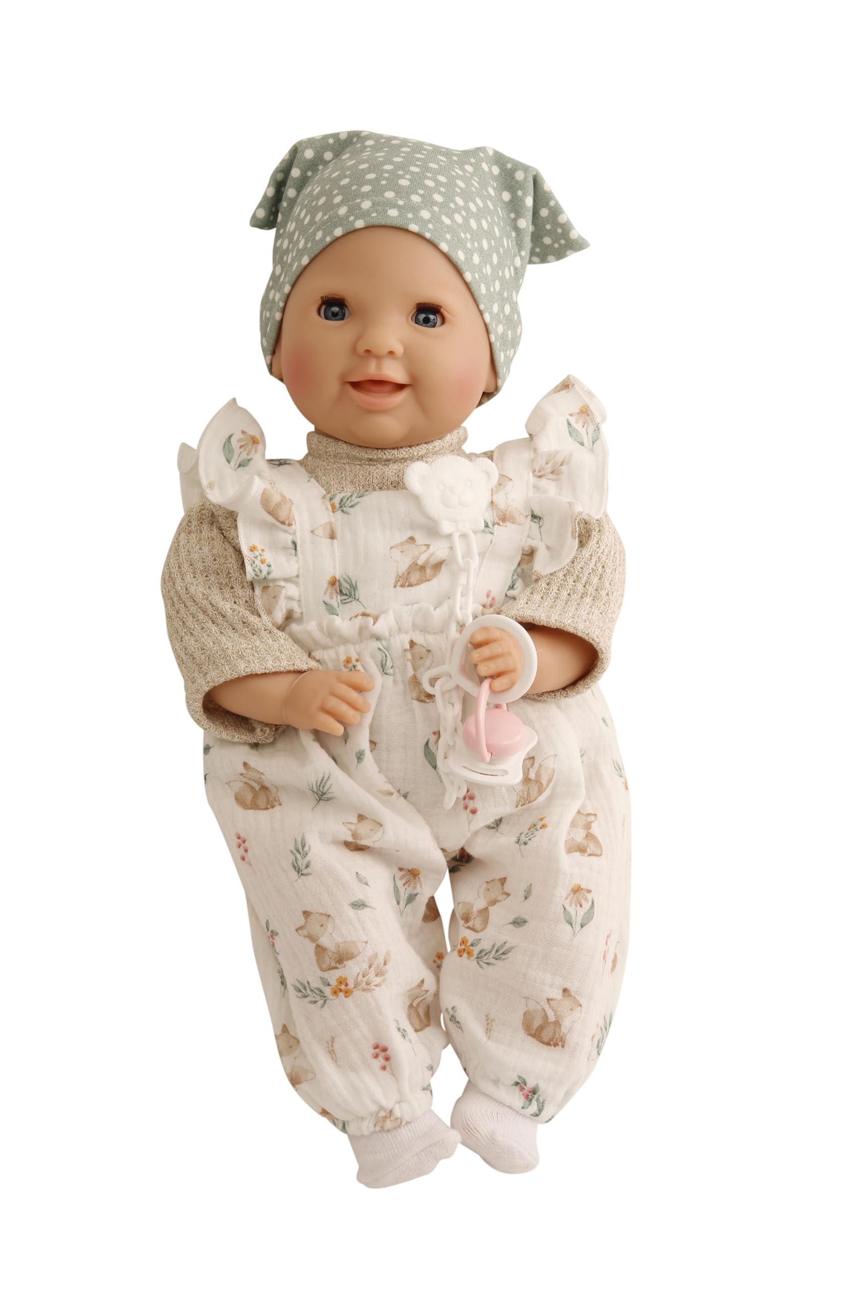 Schildkröt-Puppen Lenchen 37 cm (Puppe mit Malhaar und blauen Schlafaugen, Baby Puppe inkl. Kleidung) 2837301, Blau
