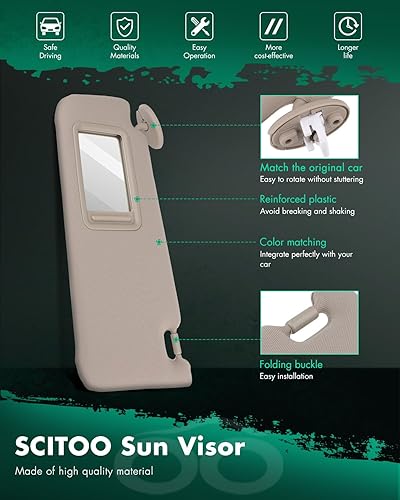 Miniatura 3 de SCITOO Reemplazo de la visera del parasol del coche del lado izquierdo del lado del conductor para Toyota 2012-2017 con techo corredizo