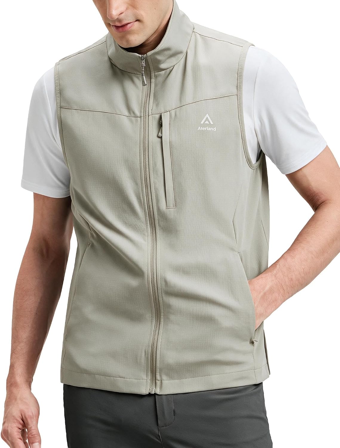 Men's Lightweight Hiking Vest, Water-Repellent 4-Way Stretch