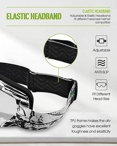 Miniatura 5 de beyisi Gafas de motocicleta, ATV Dirt Bike Off Road MX UV400 Gafas de motocross con espuma gruesa suave antiarañazos a prueba de polvo