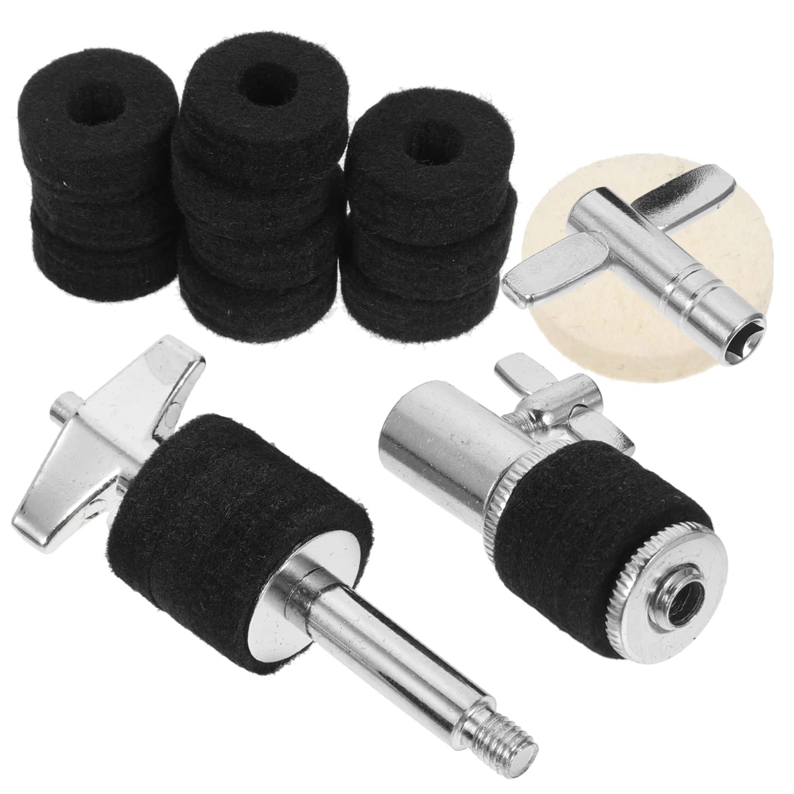 BESTonZON Replacement Hi Hat Clutch Drum Mute Pad Set Felt Drum Part Easy Install Kit