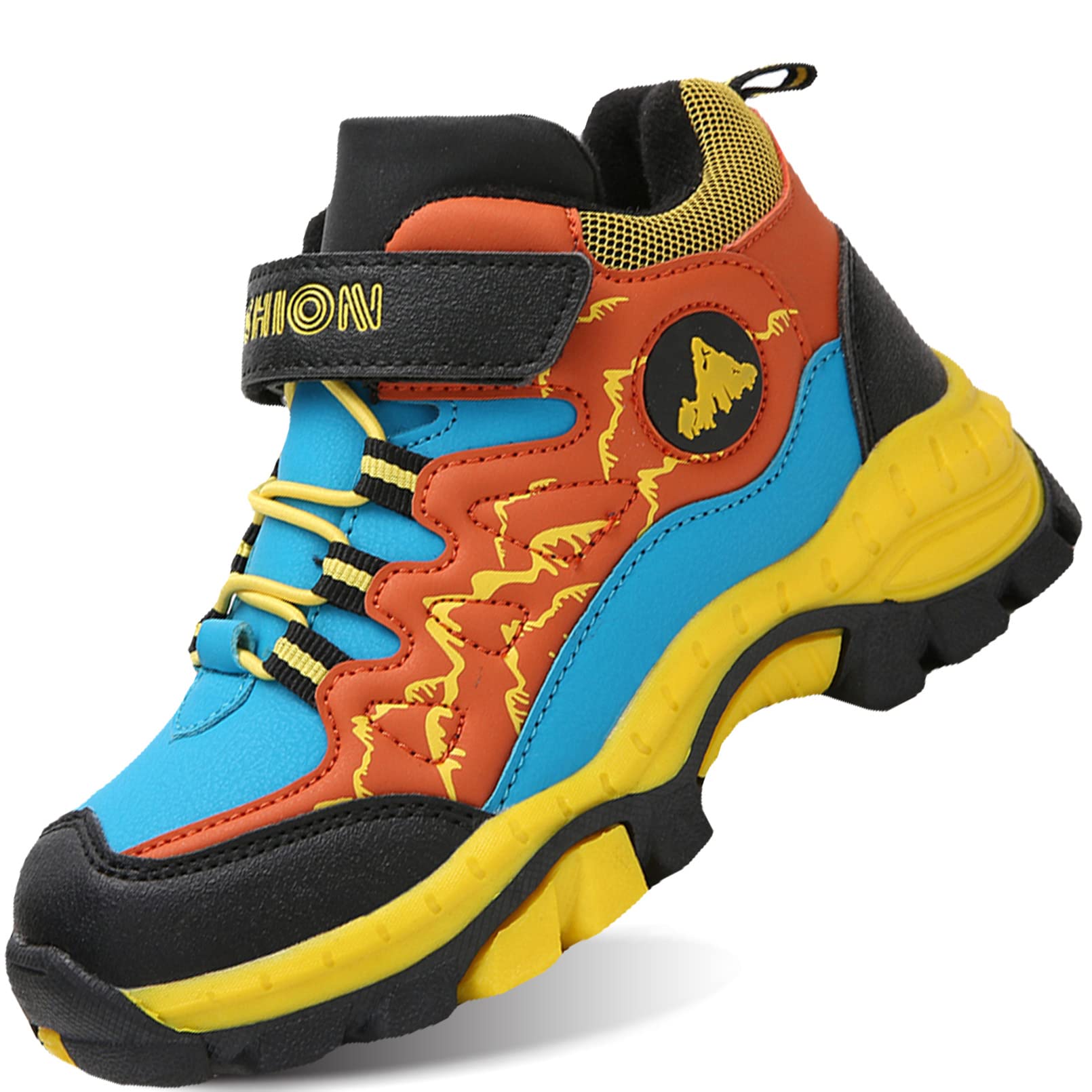 Children's hiking shoes, boys, girls, trekking shoes, outdoor children's trainers with Velcro fastener, breathable, non-slip children's shoes, sports shoes Nonslip Shoes Crampons