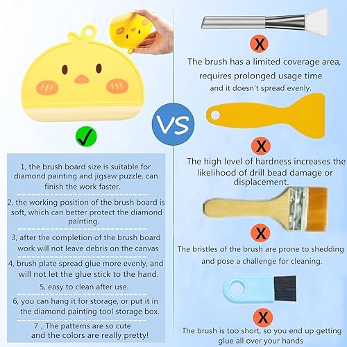 Miniatura 3 de NUFTVI Accesorios para herramientas de pintura de diamantes, aplicador de pincel, protección para tus kits de arte de diamantes y posavasos de arte