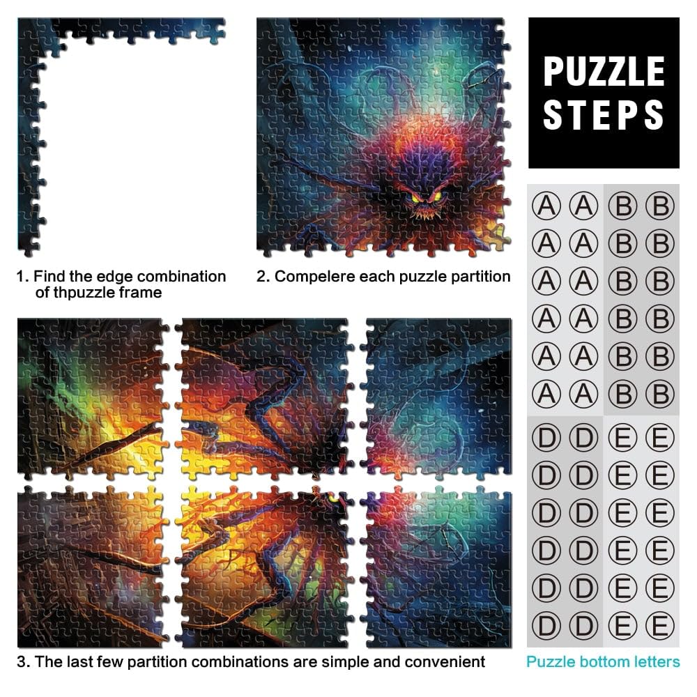 Puzzle per adulti e bambini Puzzle a ragno colorato 2000 pezzi 27.56 pollici x39.37 pollici Puzzle con carte grigie per adulti e bambini dai 14 anni Gioco di sfida unico