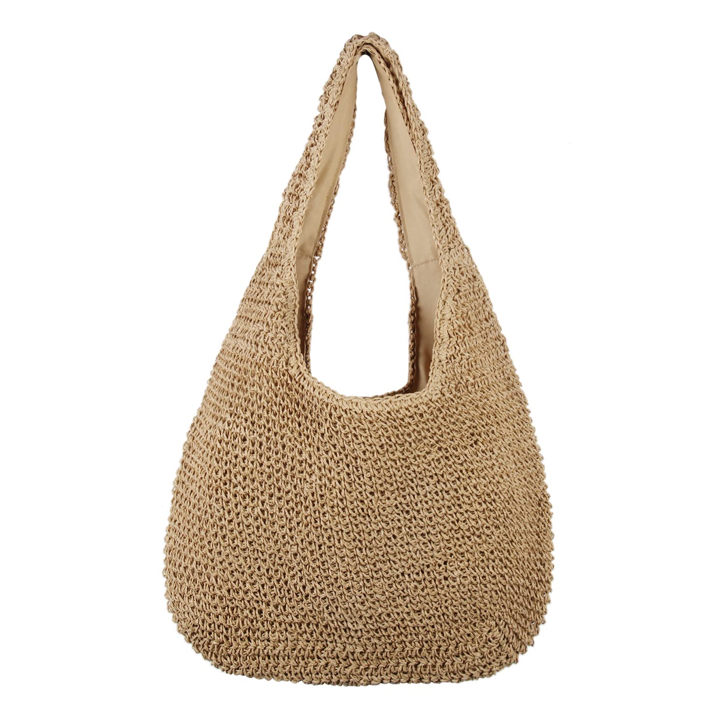 Straw Tote Bag Summer Beach Shoulder Bag for Women, Weave Large Capacity Casual Hand-woven Purse